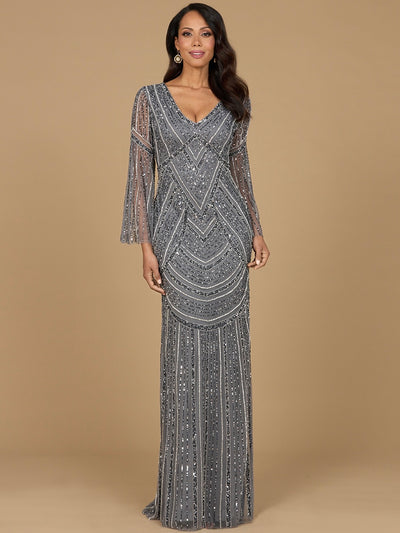 Lara 28954 - Long Sleeve Beaded Gown