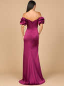 Off Shoulder Satin Dress with Slit | 28957