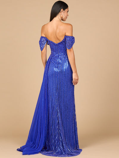 Lara 28959 - Off Shoulder Fitted Gown