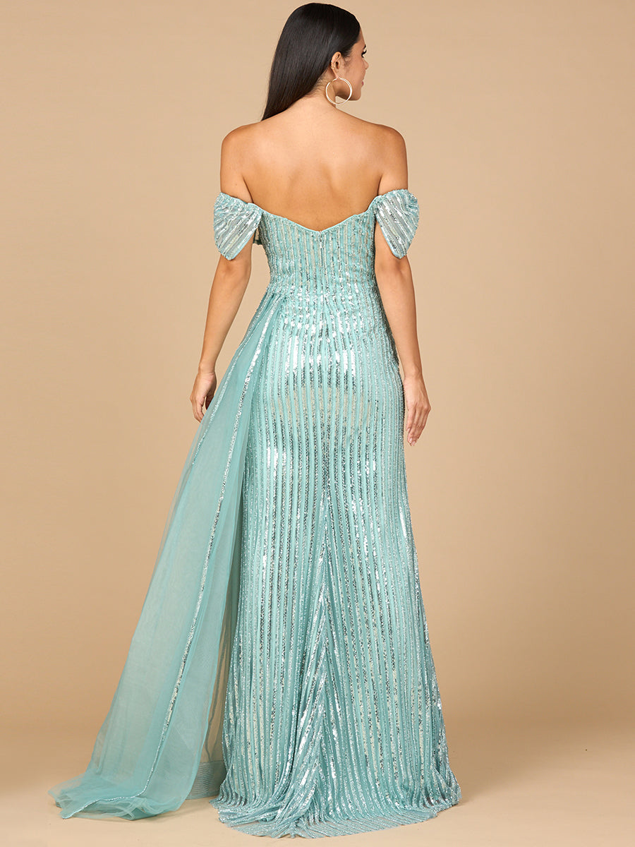 Lara 28959 - Off Shoulder Fitted Gown