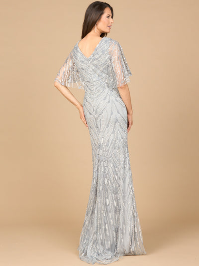 Lara 28966 - Cape Sleeve Mermaid Gown