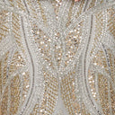 Beaded V-Neck Gown  - OUTLET