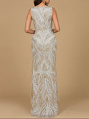Beaded V-Neck Gown  - OUTLET