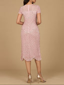 Beaded Midi Dress with Cap Sleeves | 28974