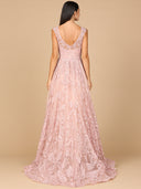 Overskirt Lace Fitted V-Neck Gown