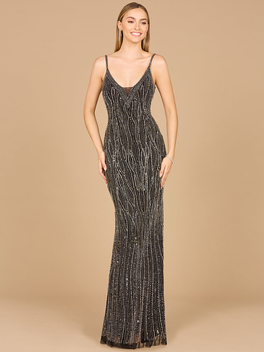Lara 29005 - V-Neck Fitted Gown