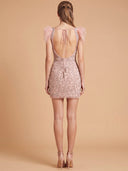 Beaded Cocktail Dress with Feathers | Lara 29007