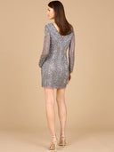 Long Sleeve V-Neck Cocktail Dress