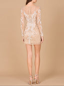 Long Sleeve Cocktail Dress with V-Neckline