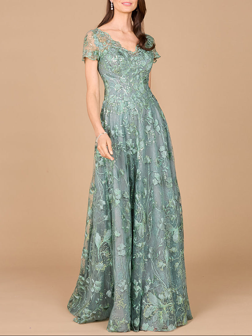 Tonal Lace Ballgown Lara New York Tonal Lace Ballgown Lara New York