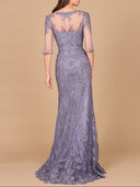 Detachable Half Sleeve Lace Sheath Gown