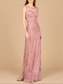 Detachable Half Sleeve Lace Sheath Gown