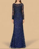Long Sleeve Lace Gown | 29050