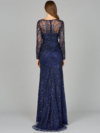 Lara 29050 - Long Sleeve Lace Gown