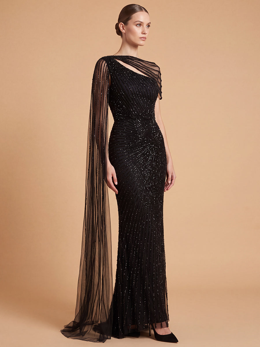 Lara Women's One Shoulder Fitted Gown