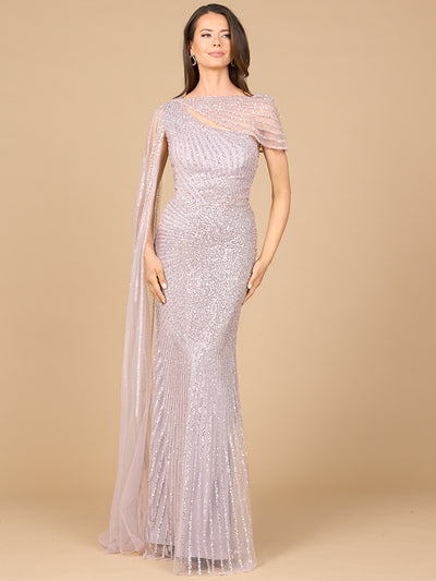 Lara 29051 - One Shoulder Fitted Gown