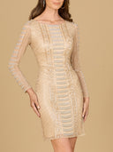 Long Sleeve, High Neck Cocktail Dress