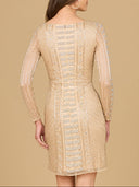Long Sleeve, High Neck Cocktail Dress