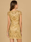 Gold Cap Sleeve Cocktail Dress