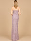 Embellished Gown with Slit And Spaghetti Straps  - OUTLET