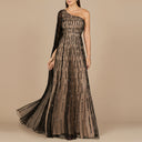 One Shoulder A-Line Gown