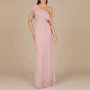 Off Shoulder Sheath Beaded Gown - OUTLET
