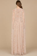 Mermaid Beaded Dress with Long Cape - OUTLET