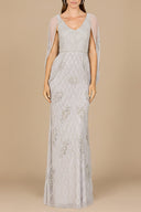 Beaded Cape Sleeve Dress