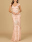 Cap Sleeve Beaded Gown with Fringe