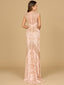 Cap Sleeve Beaded Gown with Fringe