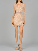 Long Sleeve V-Neck Cocktail Dress