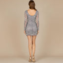 Long Sleeve Short Beaded Dress