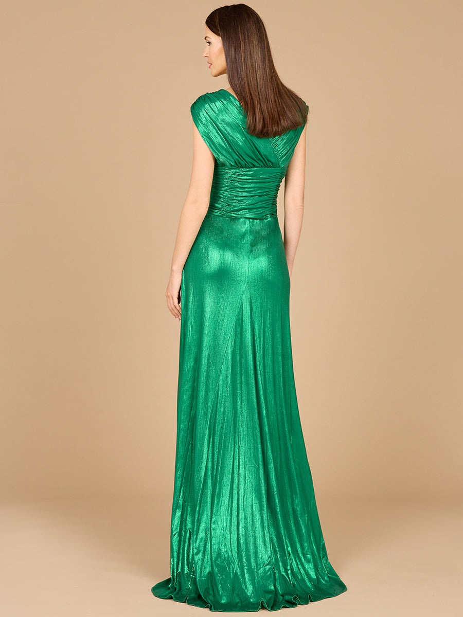 V neck metallic dress sales