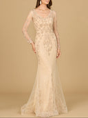 Long Sleeve Lace Mermaid Gown