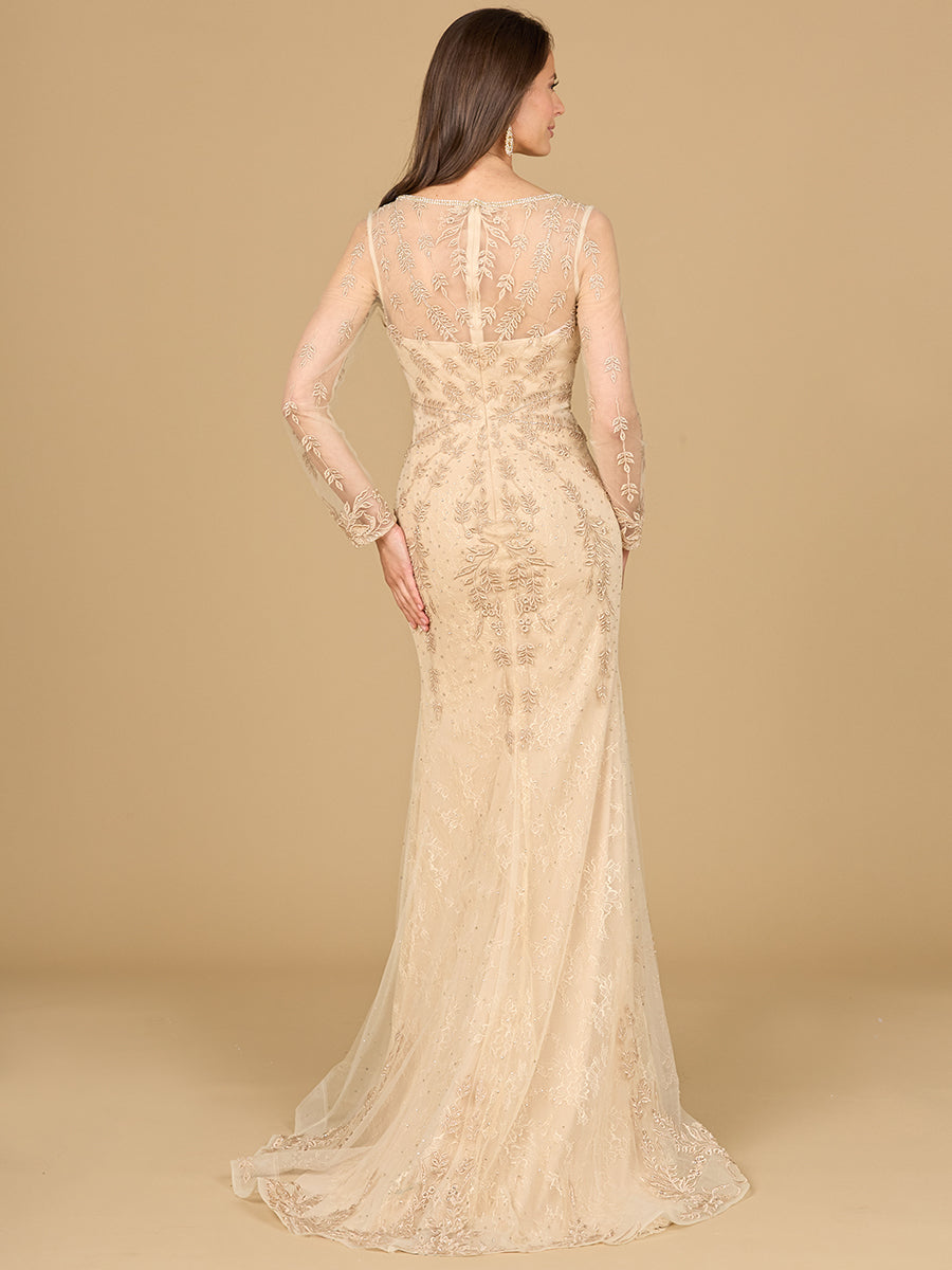 Lara 29128 - Long Sleeve Lace Mermaid Gown