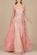 Elegant Overskirt Dress with Long Sleeves