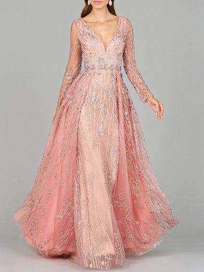 Lara 29139 - Elegant Overskirt Dress with Long Sleeves