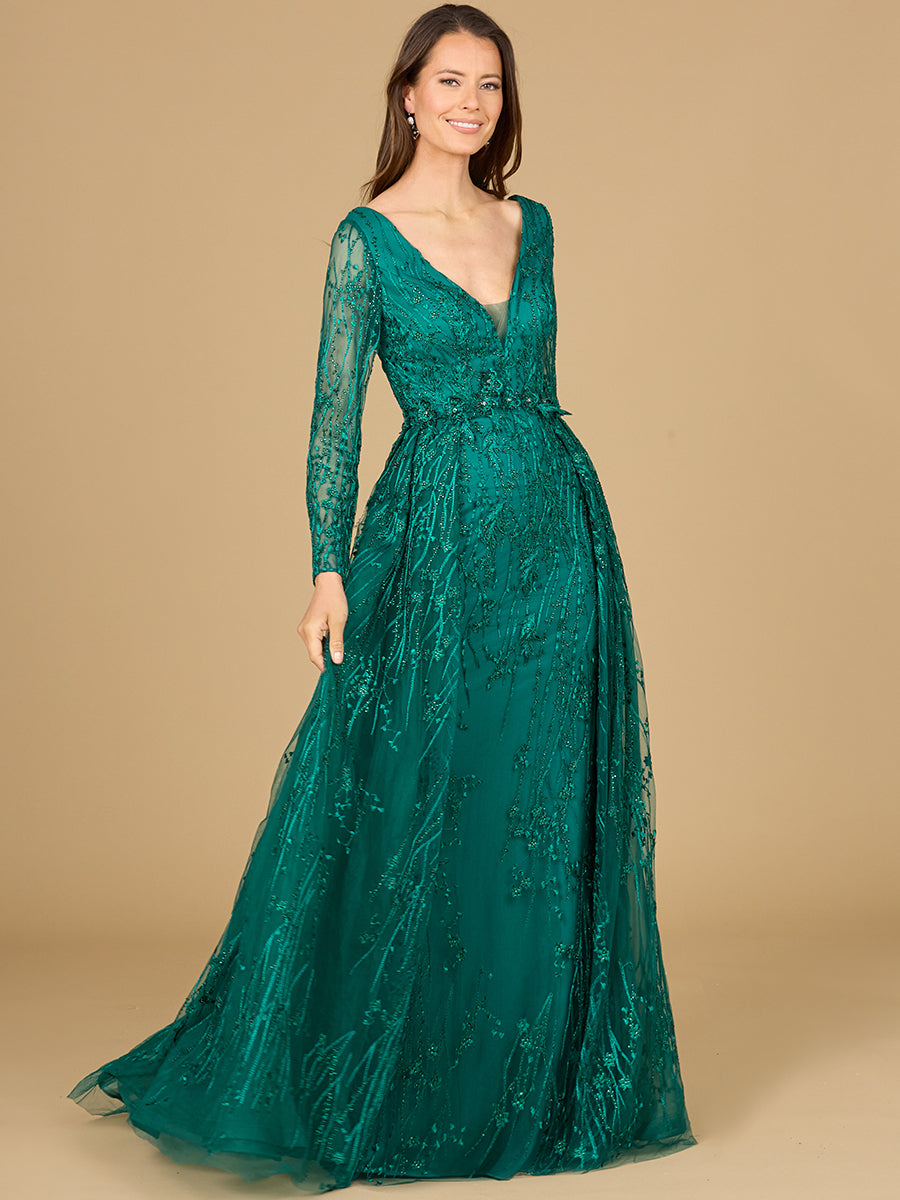 Lara 29139 - Elegant Overskirt Dress with Long Sleeves
