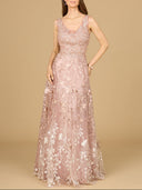 Lara 29155 -Ombre Lace Ballgown-Dress-Lara-Blush-4-Lara