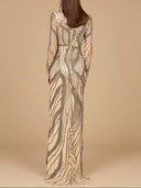 Cascading Beads Long Sleeve Dress - OUTLET