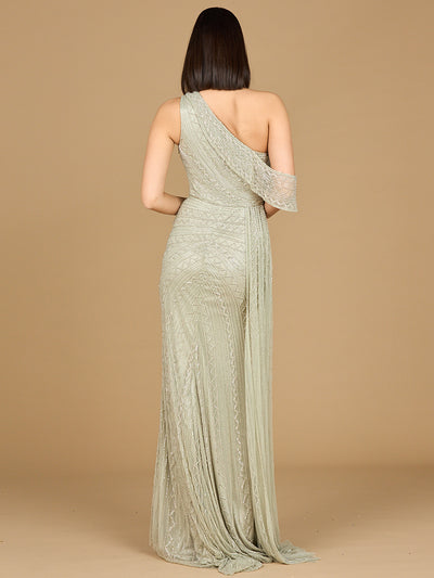 Lara 29168 - Beaded One Shoulder Dress with Train