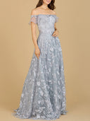 Flutter Off Shoulder Lace Gown