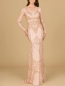 Long Sleeve Beaded Dress