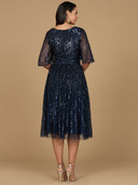 Flowing, Sequin Midi Dress with Short Sleeves | 29221