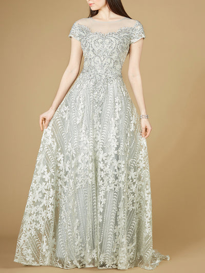 Lara 29235 - Cap Sleeve Lace A-Line Dress