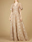 Cape Sleeve V-Neck Gown