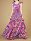 Printed Gown with Ruffle Skirt - OUTLET