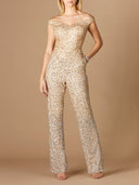 Beaded Off Shoulder Jumpsuit