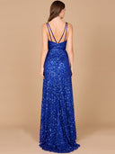 Beaded Prom Dress with High Slit