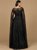 Lace Gown with Dramatic Cape Sleeves | Lara 29454